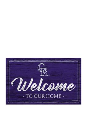Fan Creations MLB Colorado Rockies 11 in x 19 in Team Color Welcome Sign, Purple