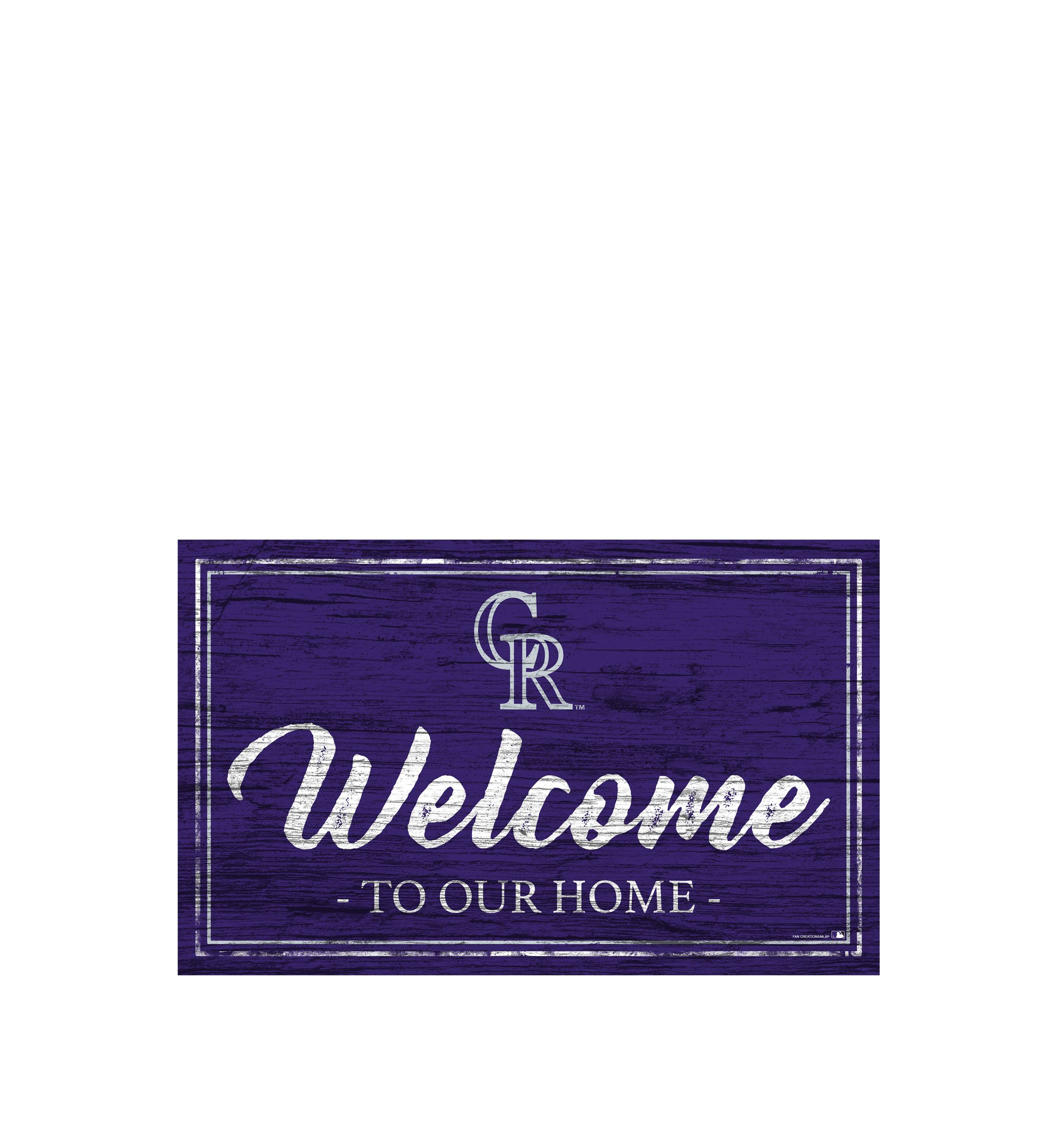 MLB Colorado Rockies 11 in x 19 in Team Color Welcome Sign