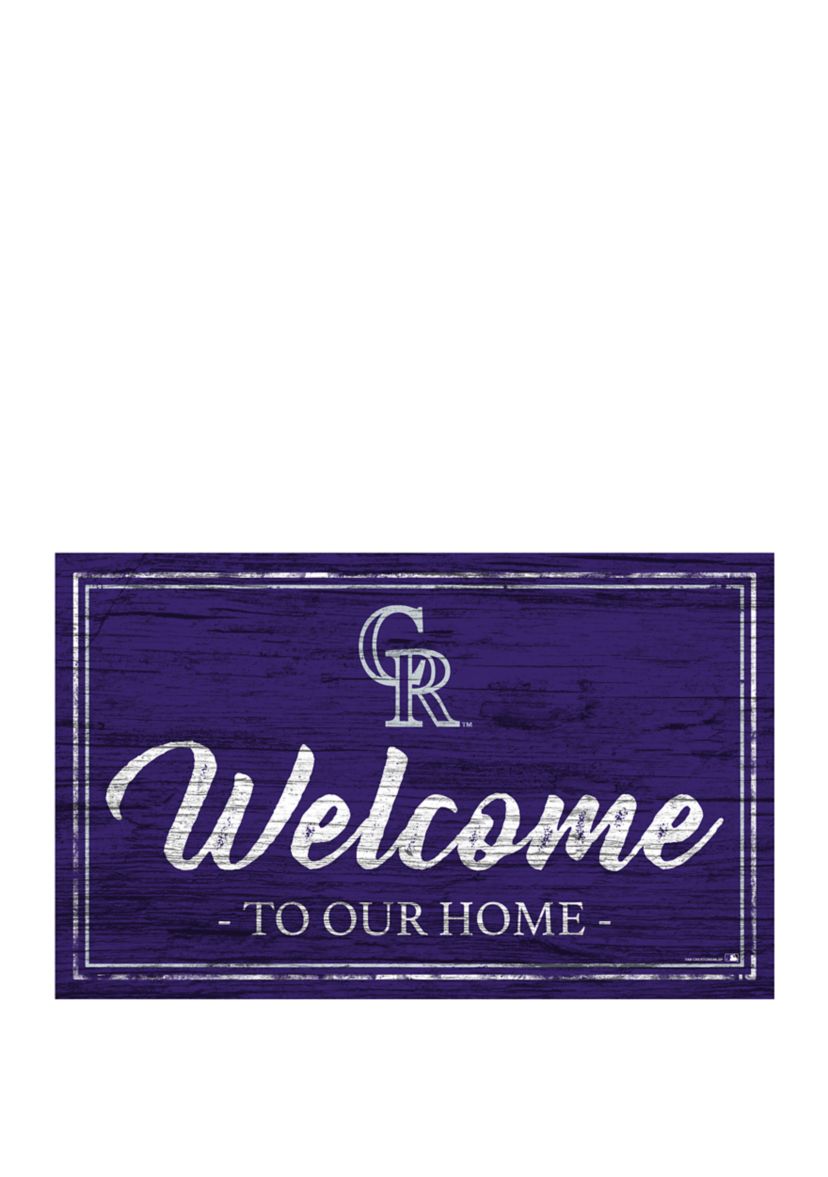 MLB Colorado Rockies 11 in x 19 in Team Color Welcome Sign