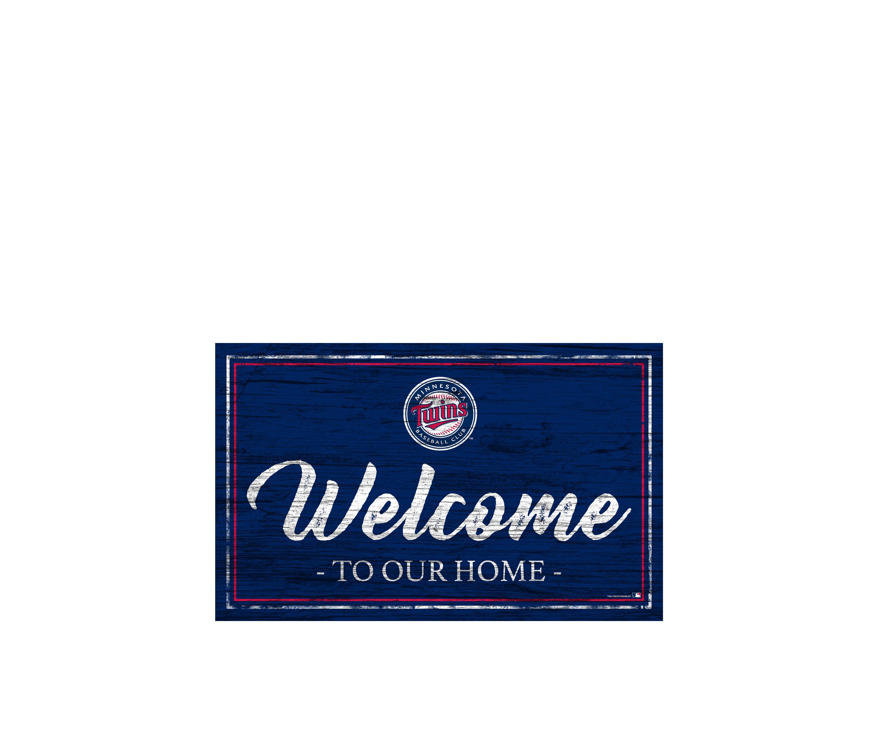 MLB Minnesota Twins 11 in x 19 in Team Color Welcome Sign
