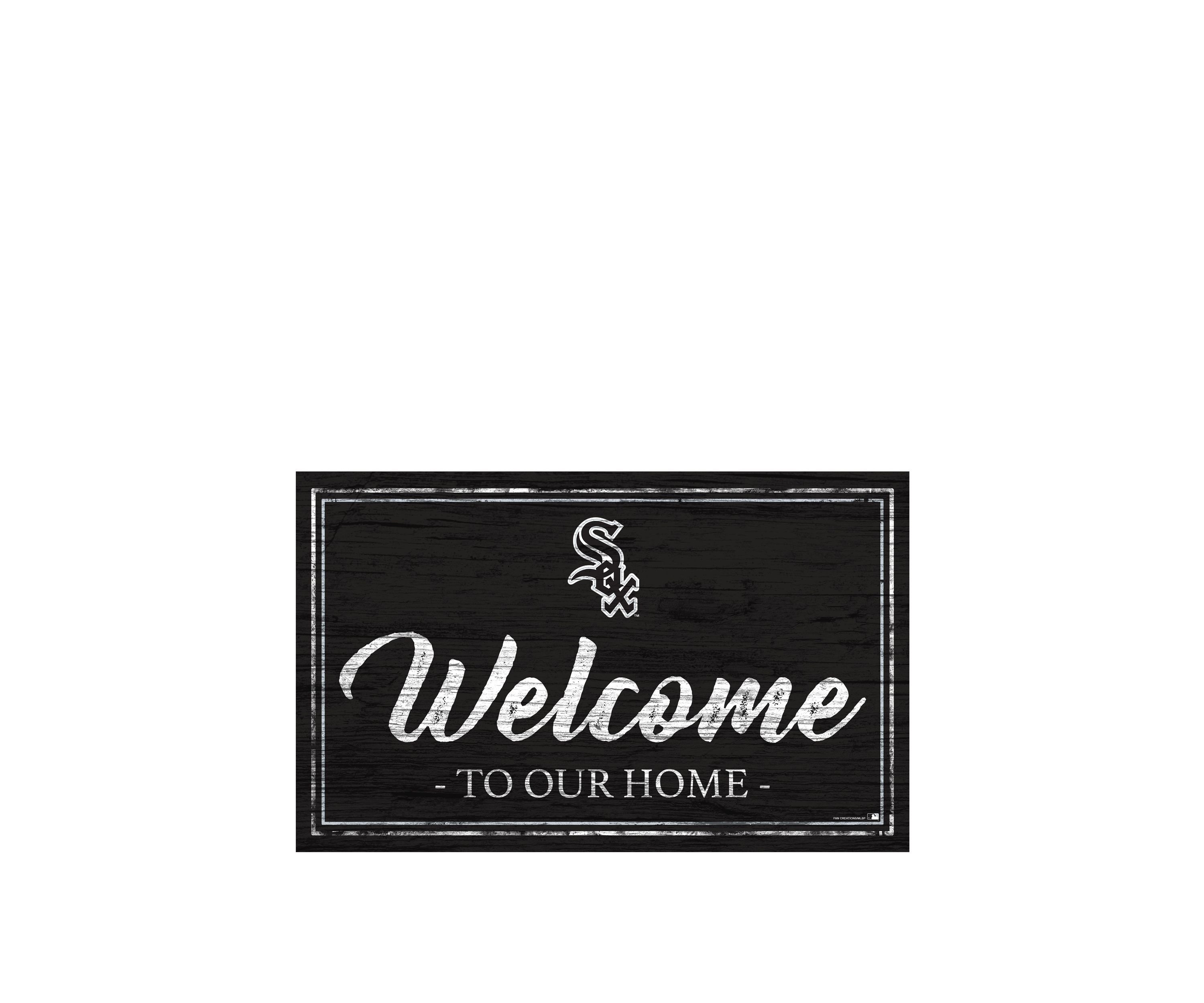 MLB Chicago White Sox 11 in x 19 in Team Color Welcome Sign