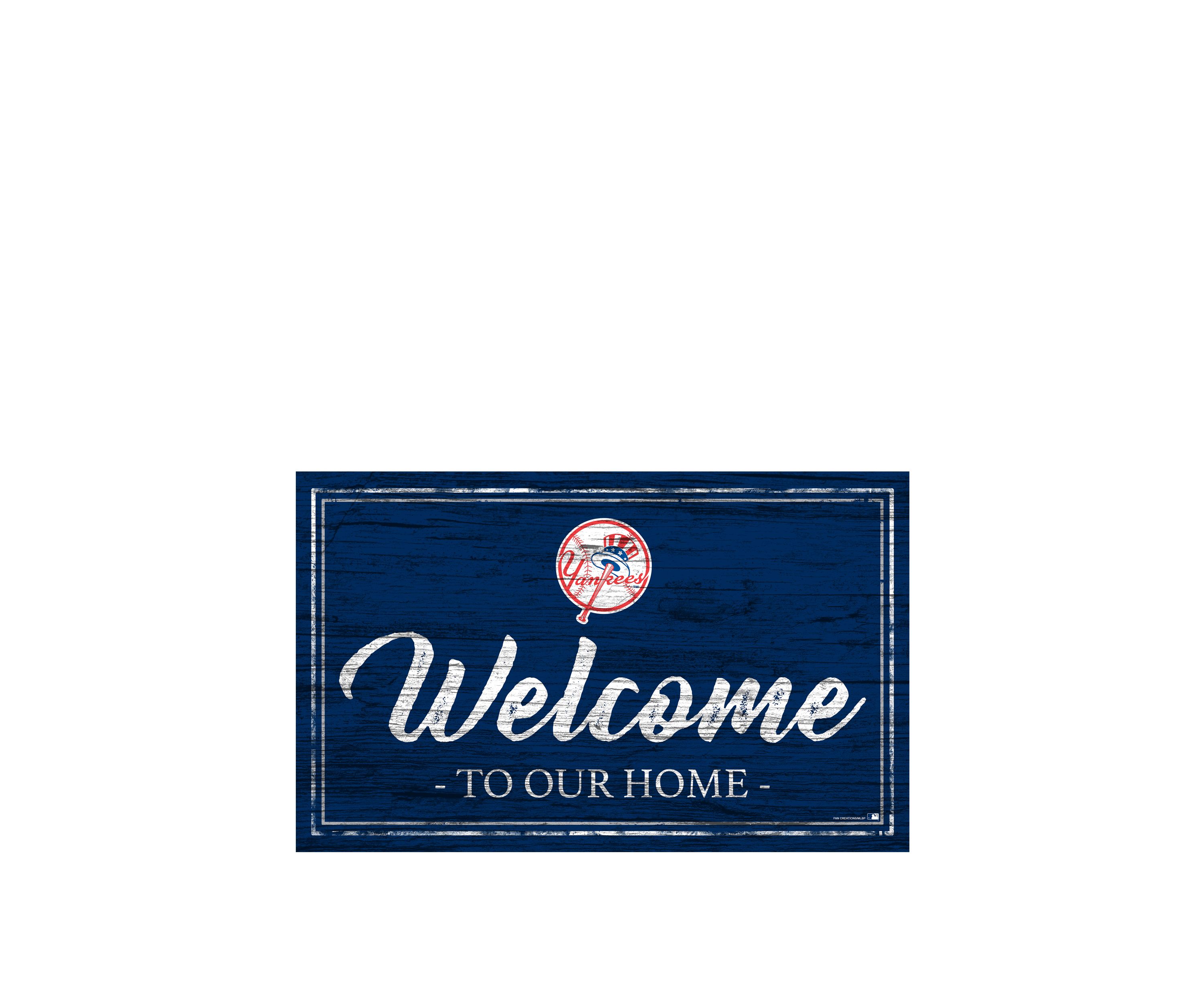 MLB New York Yankees 11 in x 19 in Team Color Welcome Sign