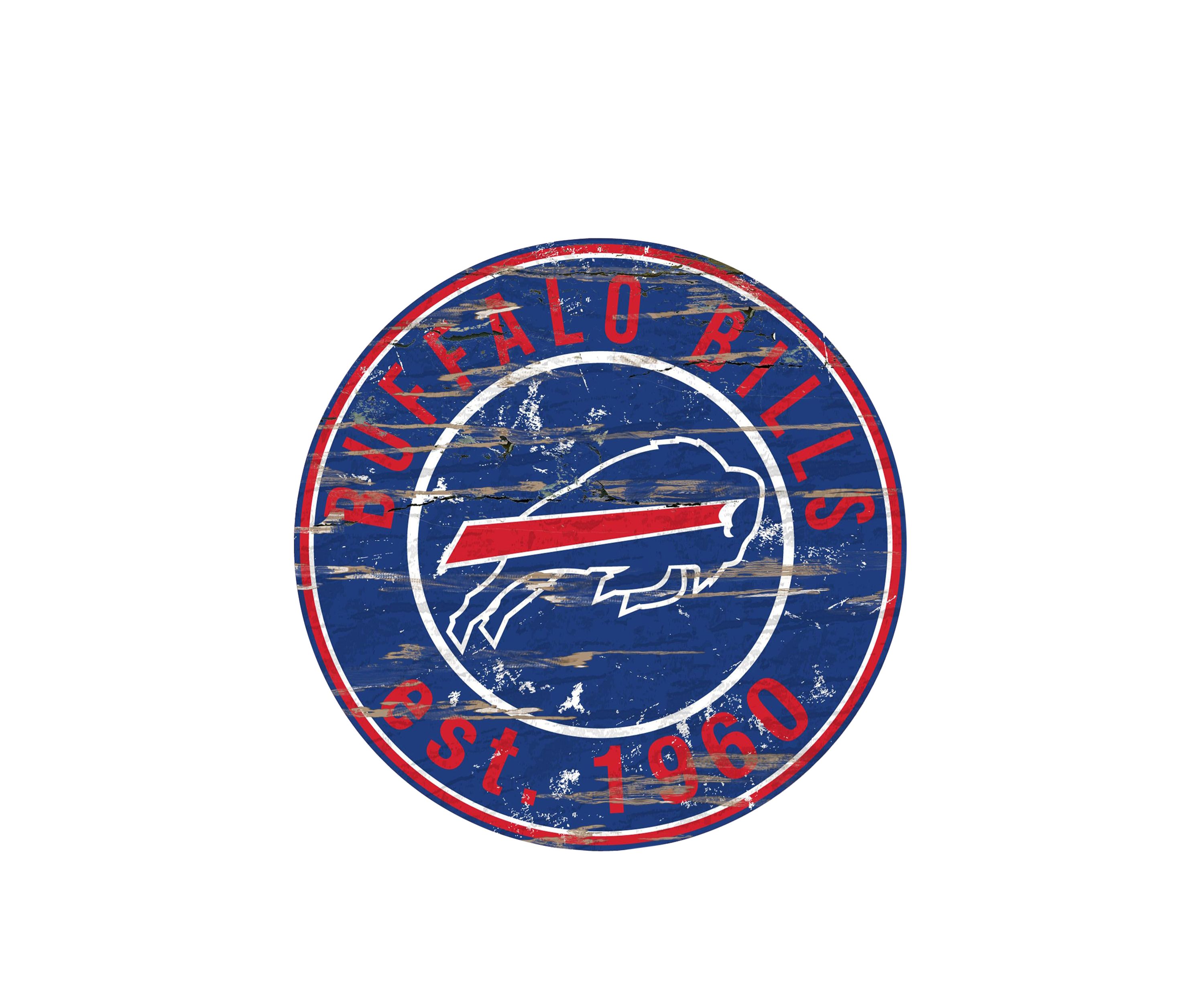 NFL Buffalo Bills Round Distressed Sign