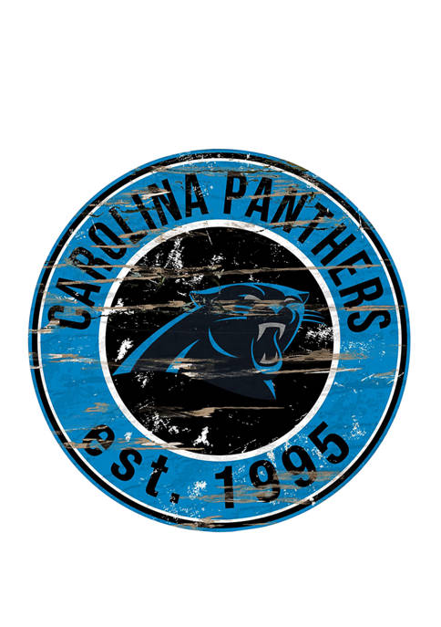 Fan Creations NFL Carolina Panthers Round Distressed Sign
