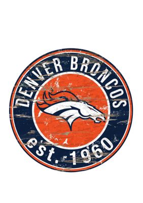 Fan Creations NFL Denver Broncos Round Distressed Sign