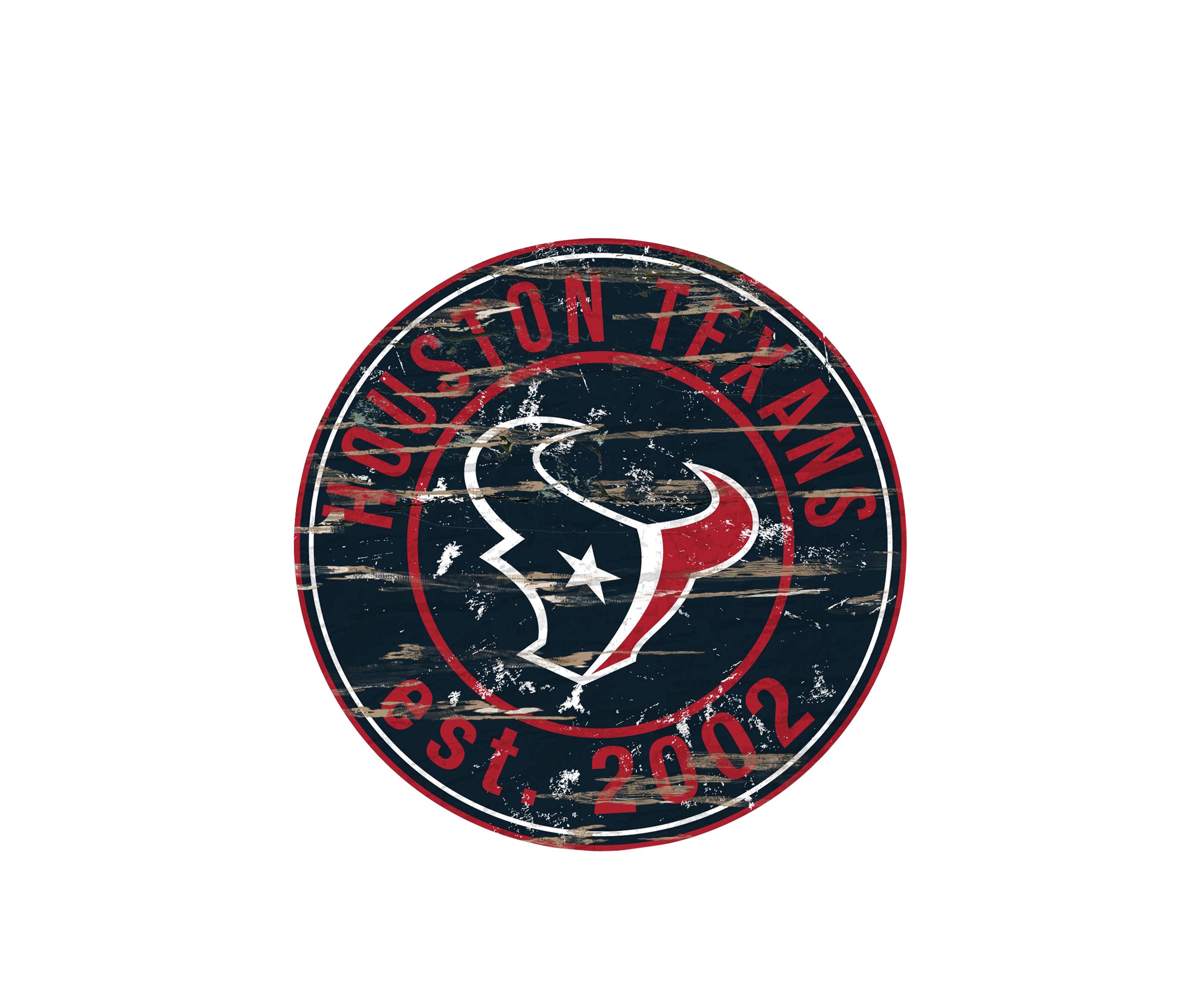 NFL Houston Texans Round Distressed Sign