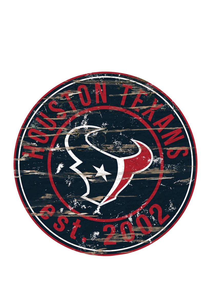 NFL Houston Texans Round Distressed Sign