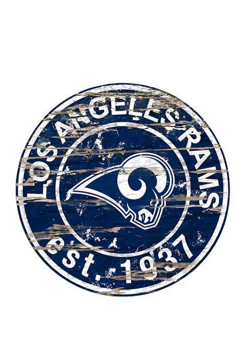 NFL Los Angeles Rams Round Distressed Sign