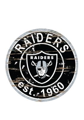 NFL Round Distressed Sign: Oakland Raiders