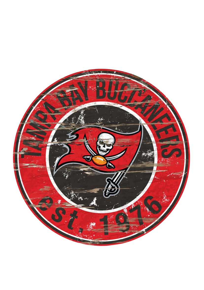 NFL Tampa Bay Buccaneers Round Distressed Sign