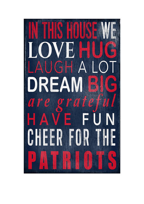 NFL New England Patriots 11 in x 19 in In This House Sign
