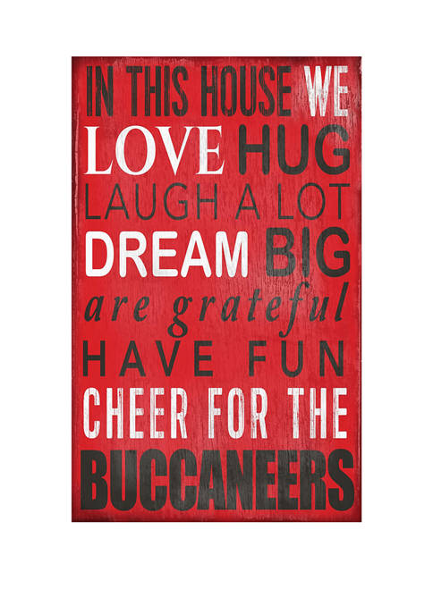 NFL Tampa Bay Buccaneers 11 in x 19 in In this House Sign