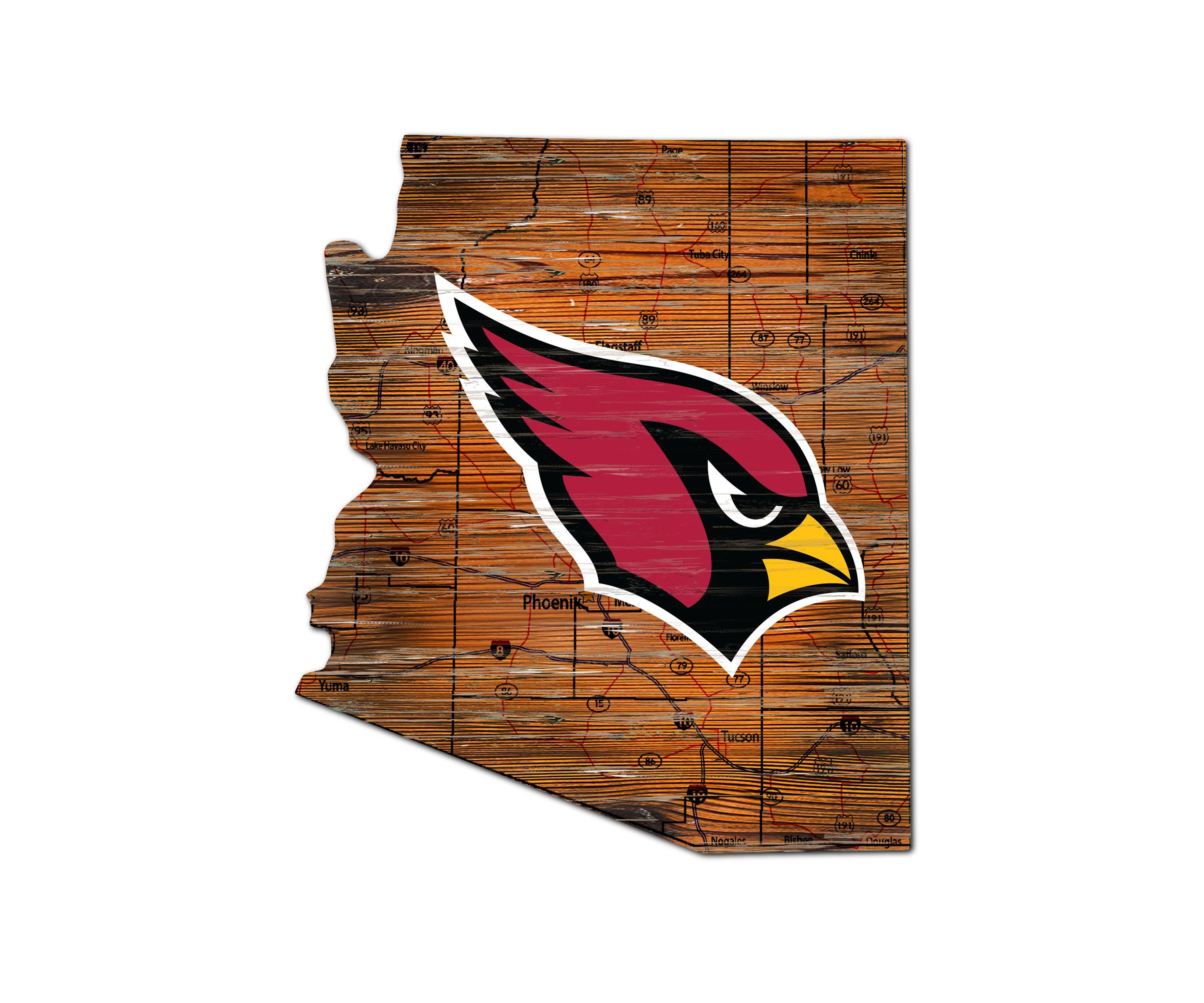 NFL Arizona Cardinals Distressed State Cutout Wall Art