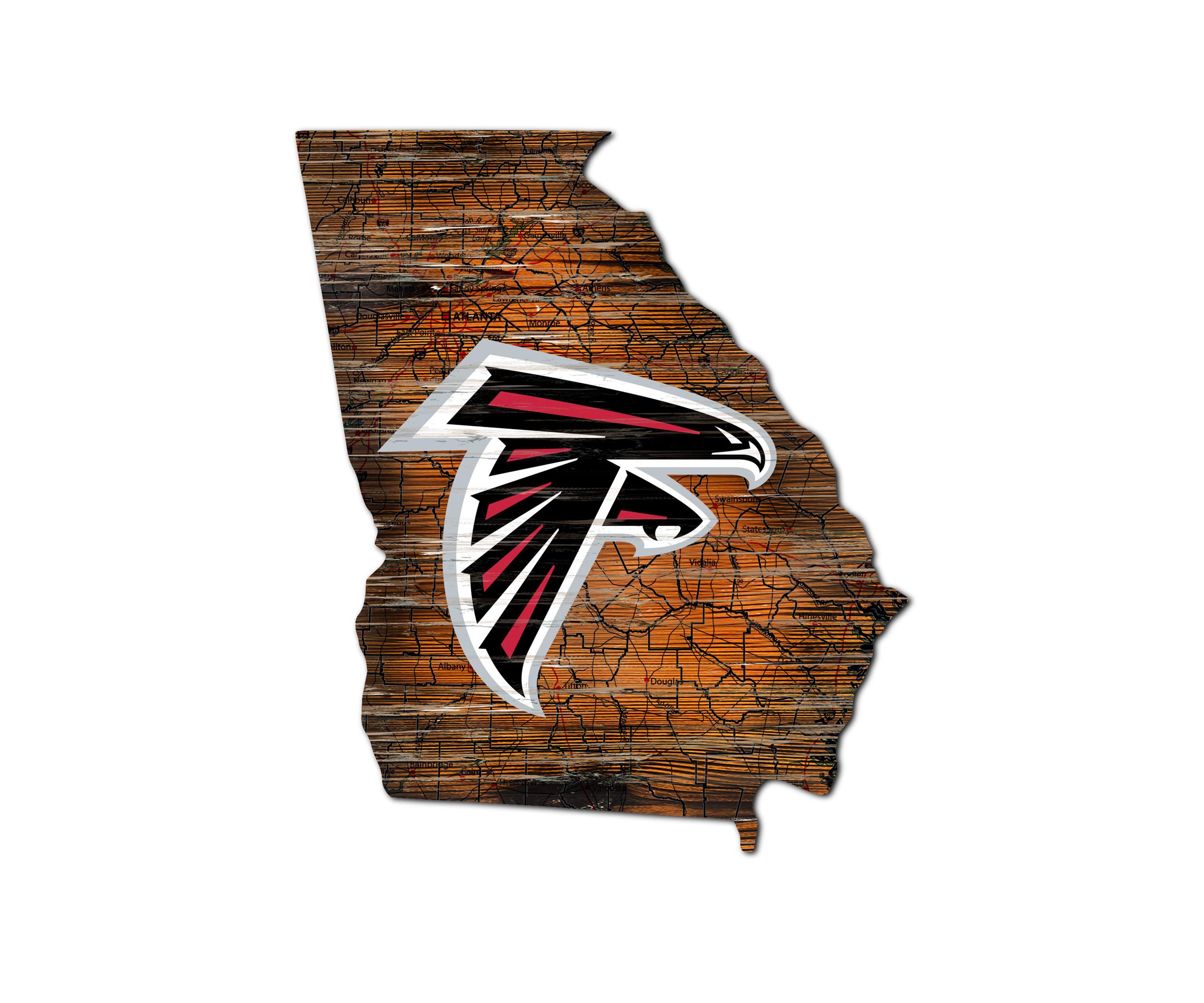 NFL Atlanta Falcons Distressed State Cutout Wall Art