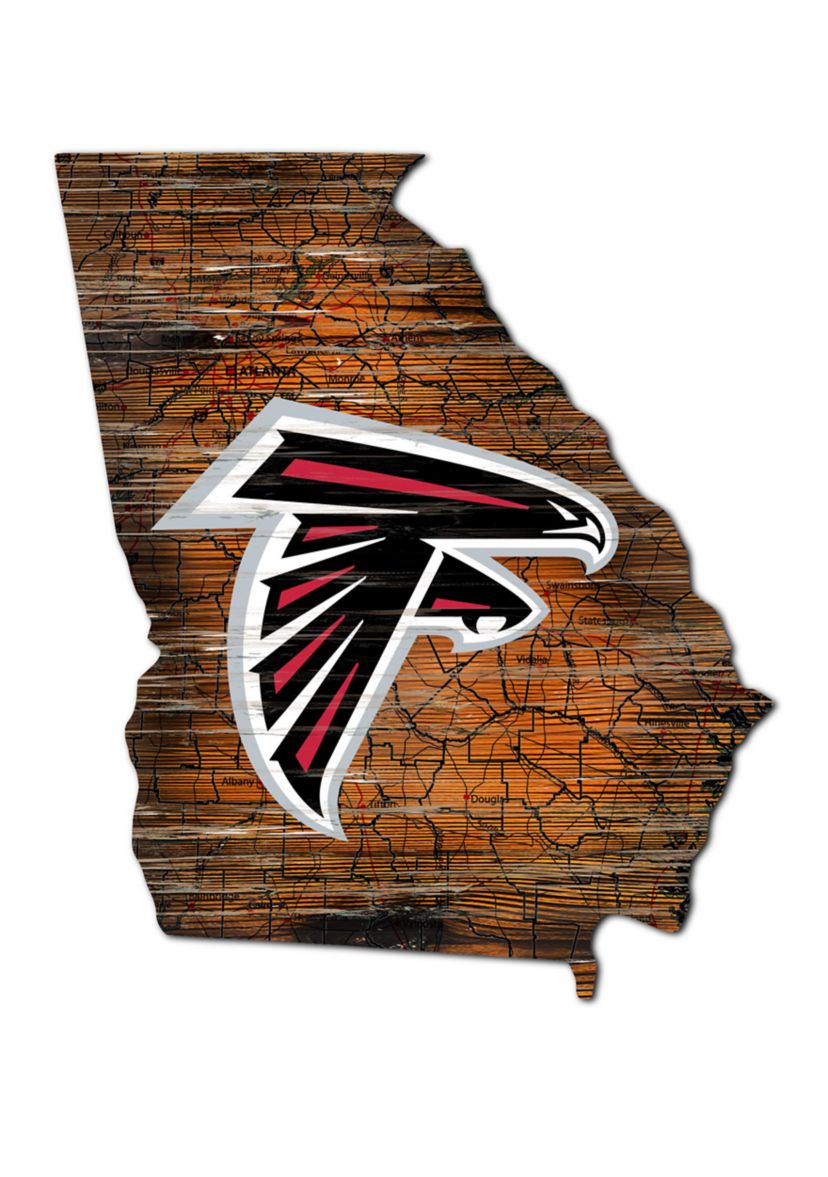 NFL Atlanta Falcons Distressed State Cutout Wall Art