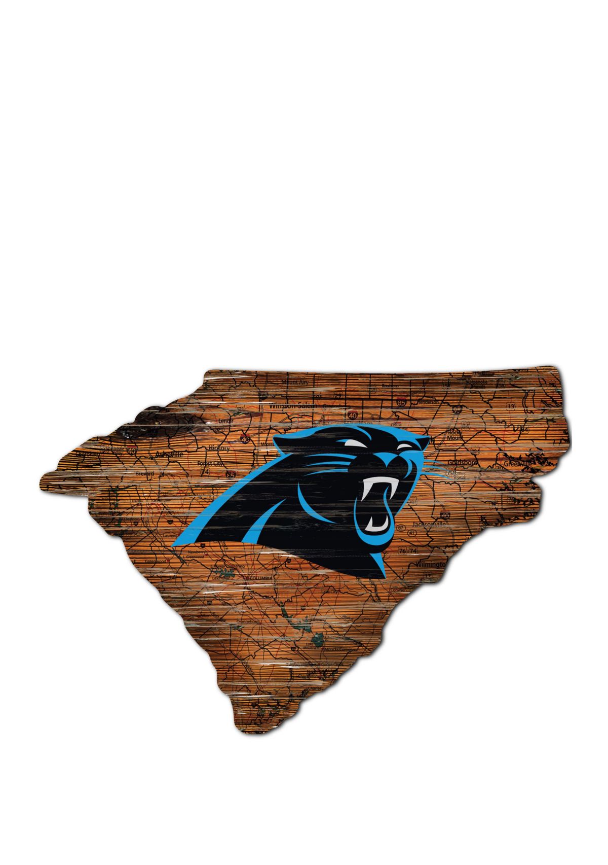NFL Carolina Panthers Distressed State Cutout Wall Art