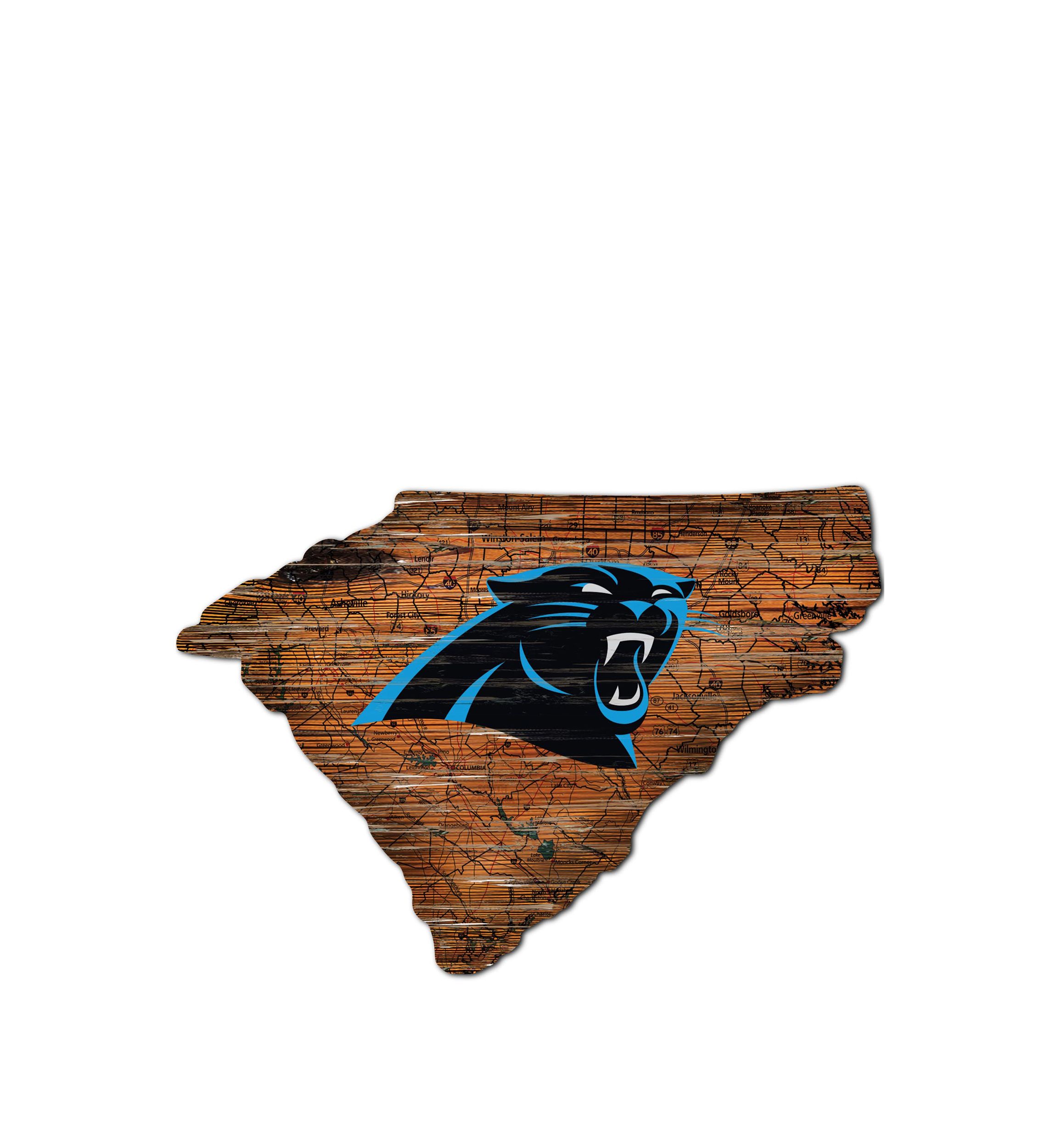 NFL Carolina Panthers Distressed State Cutout Wall Art