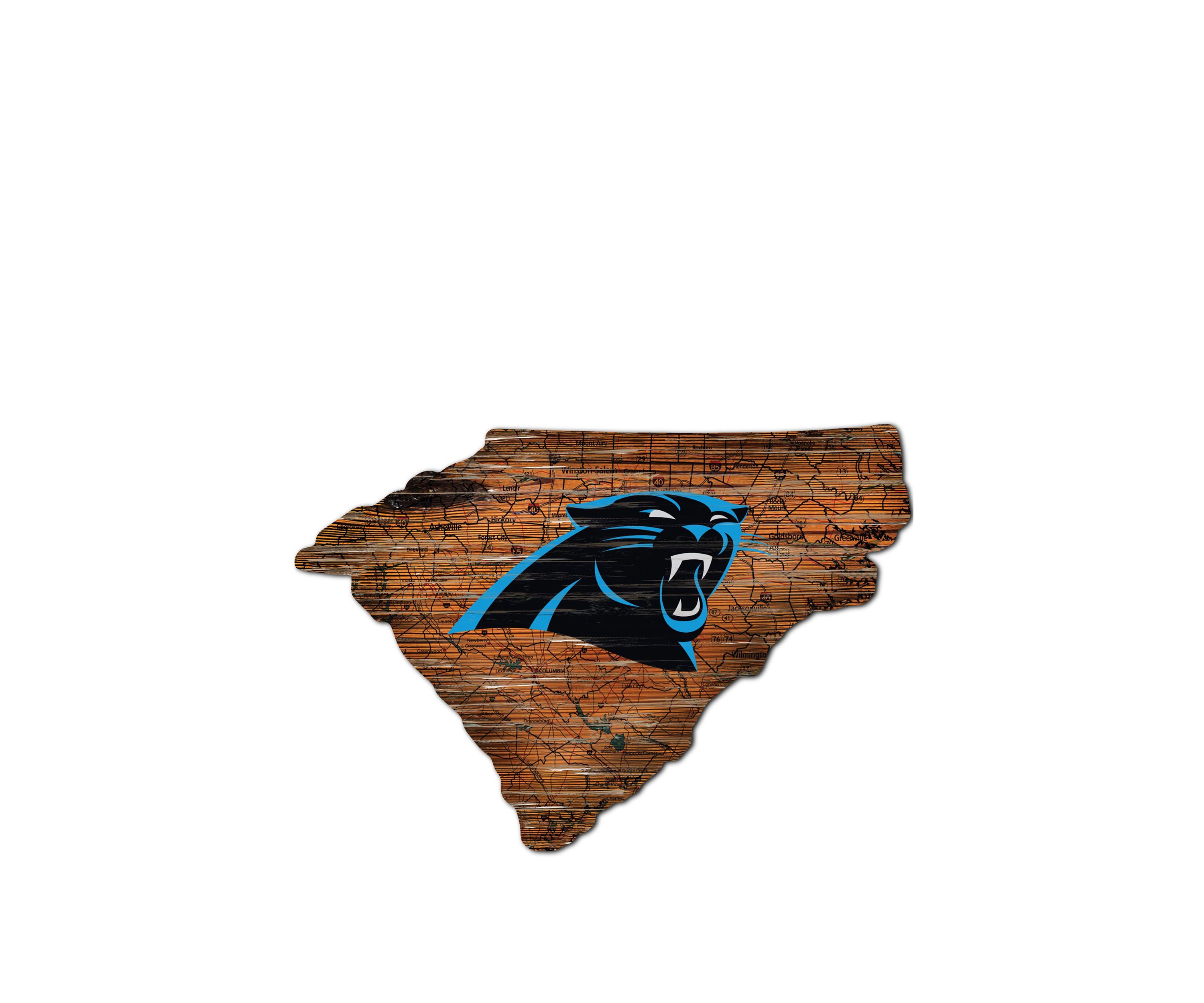 NFL Carolina Panthers Distressed State Cutout Wall Art