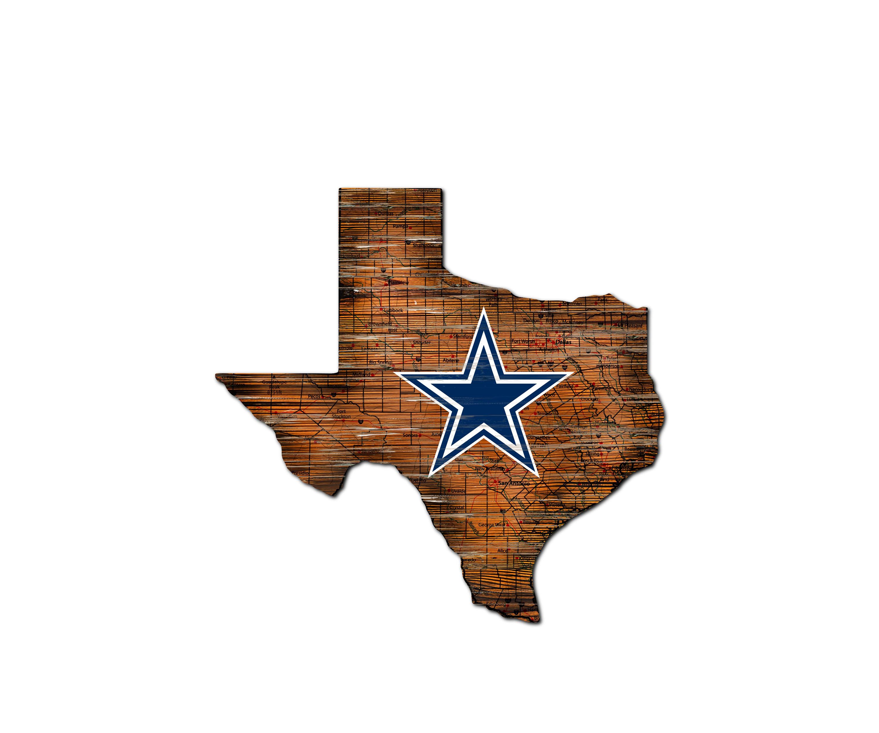 NFL Dallas Cowboys Distressed State Cutout Wall Art
