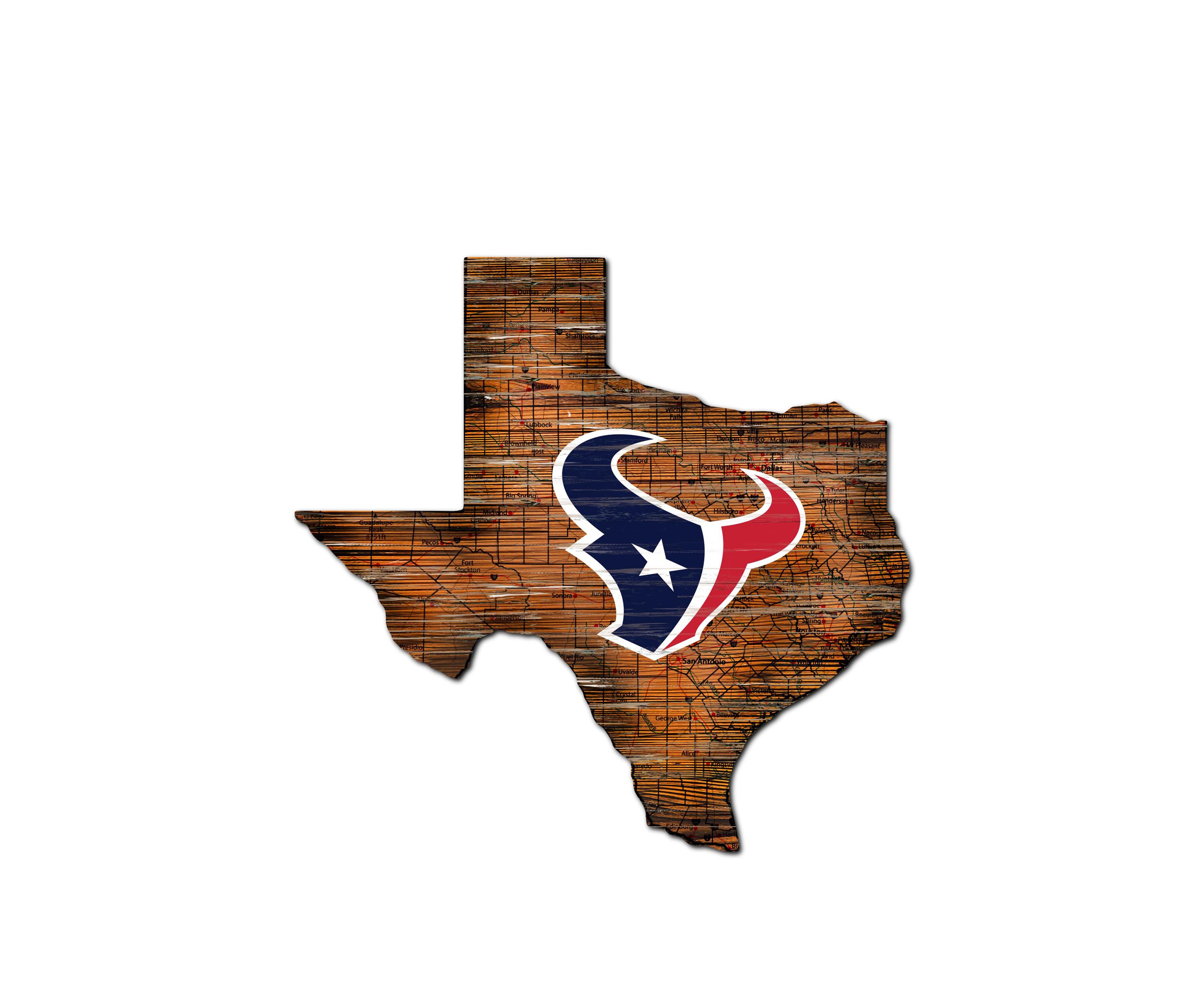 NFL Houston Texans Distressed State Cutout Wall Art