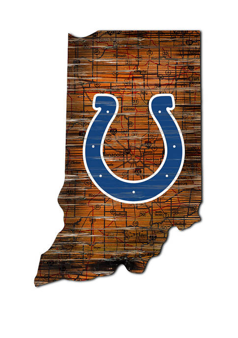 NFL Indianapolis Colts Distressed State Cutout Wall Art