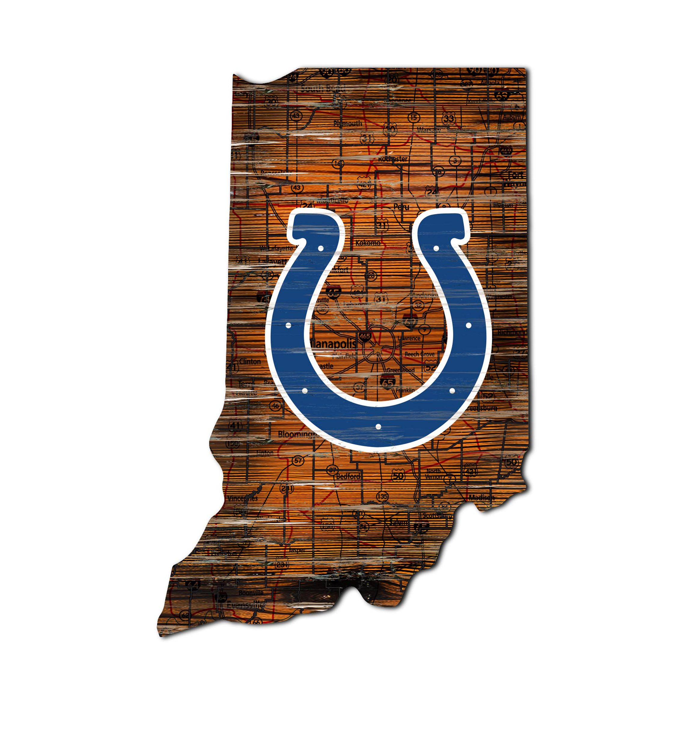 NFL Indianapolis Colts Distressed State Cutout Wall Art