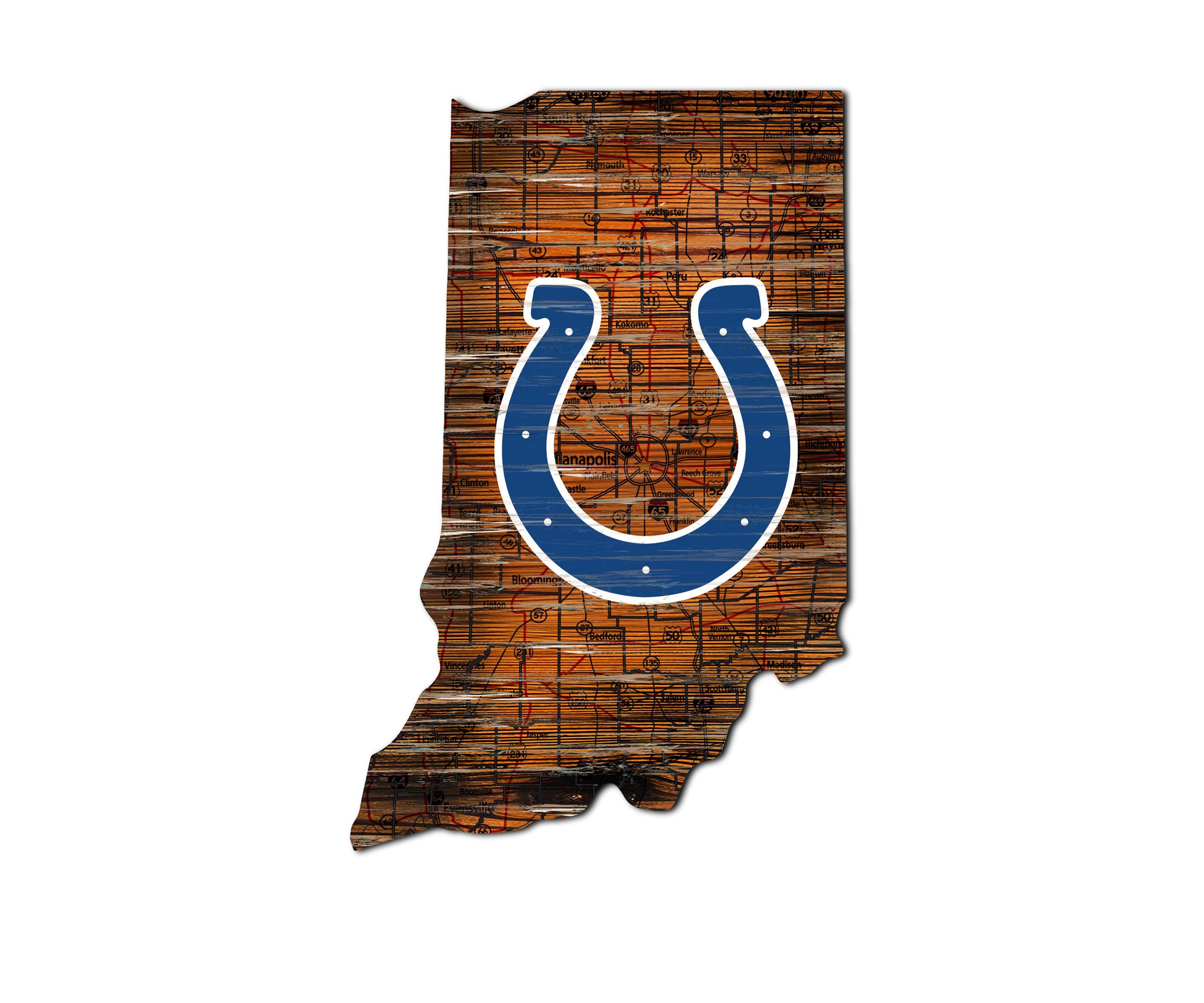 NFL Indianapolis Colts Distressed State Cutout Wall Art