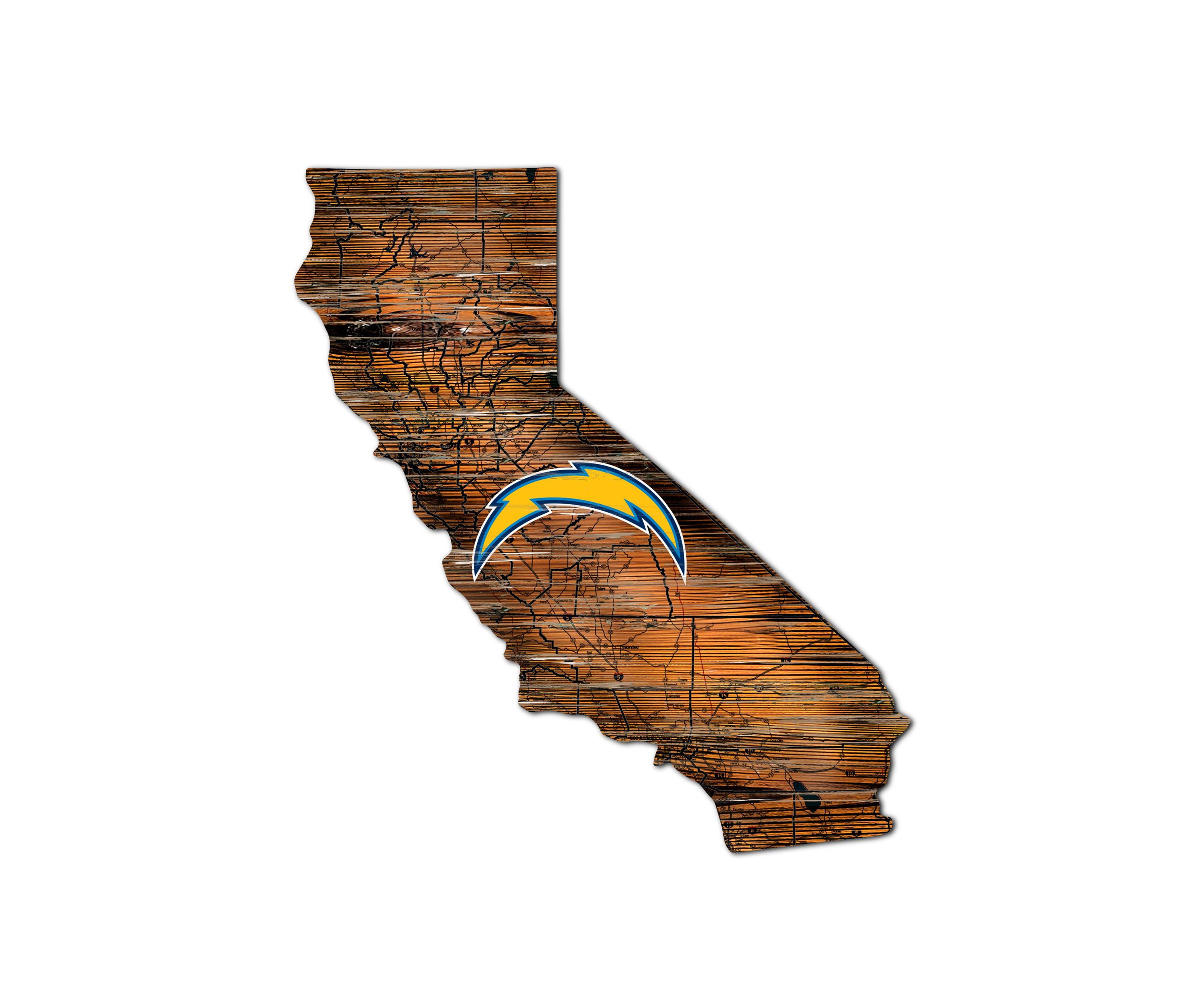 NFL Los Angeles Chargers Distressed State Cutout Wall Art