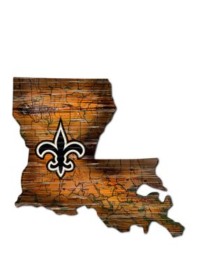Fan Creations Nfl New Orleans Saints Distressed State Cutout Wall