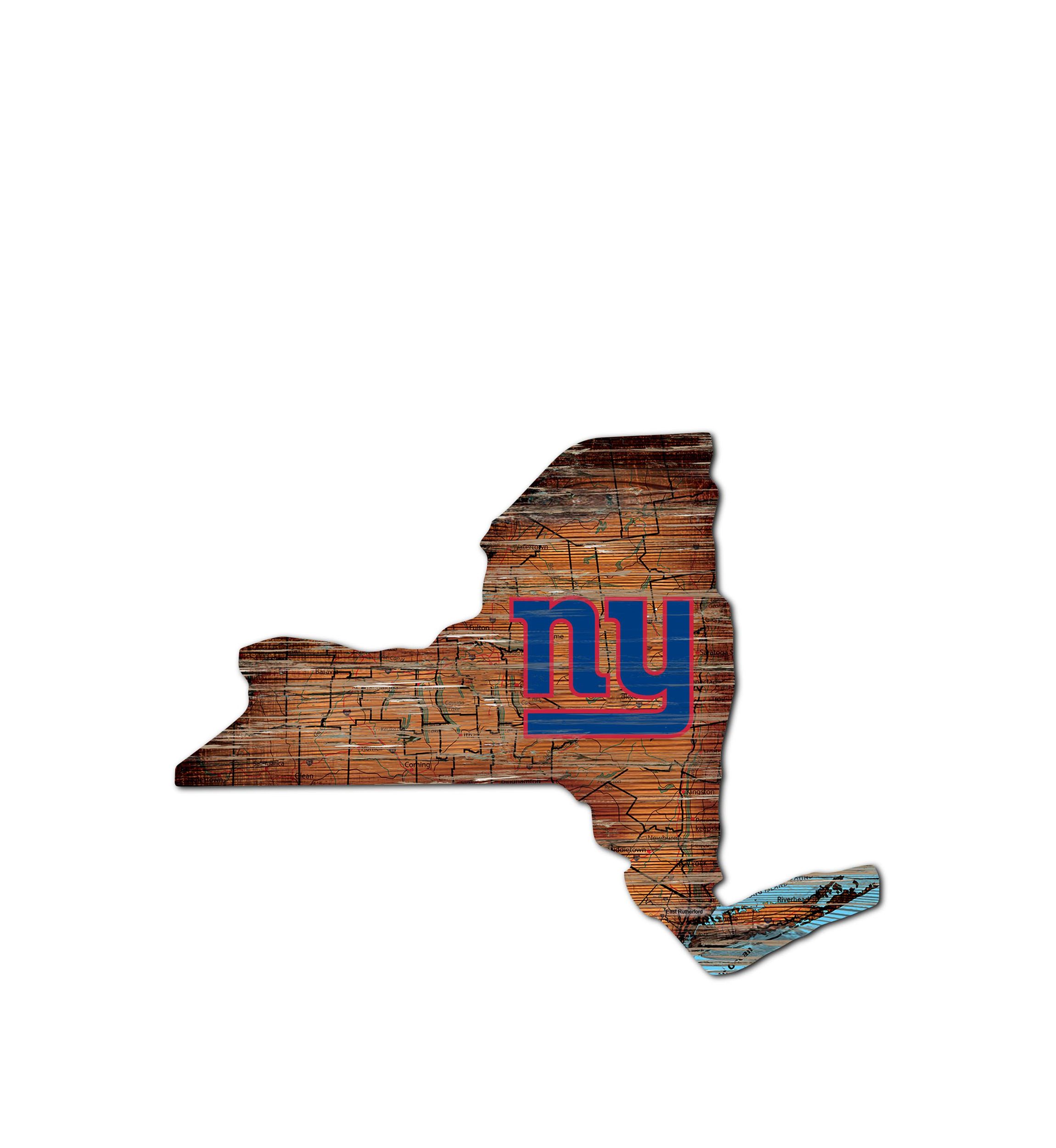 NFL New York Giants Distressed State Cutout Wall Art