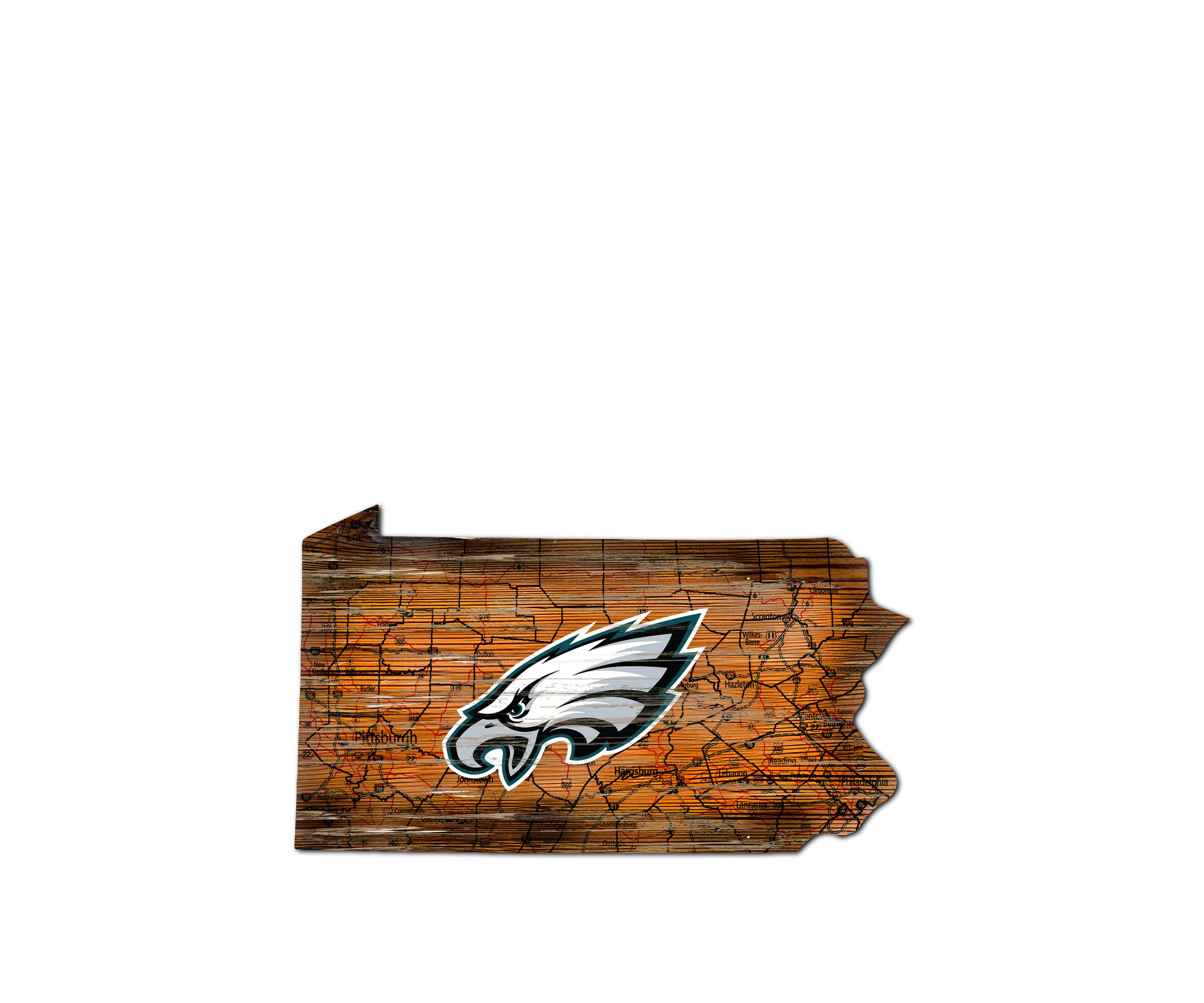 NFL Philadelphia Eagles Distressed State Cutout Wall Art