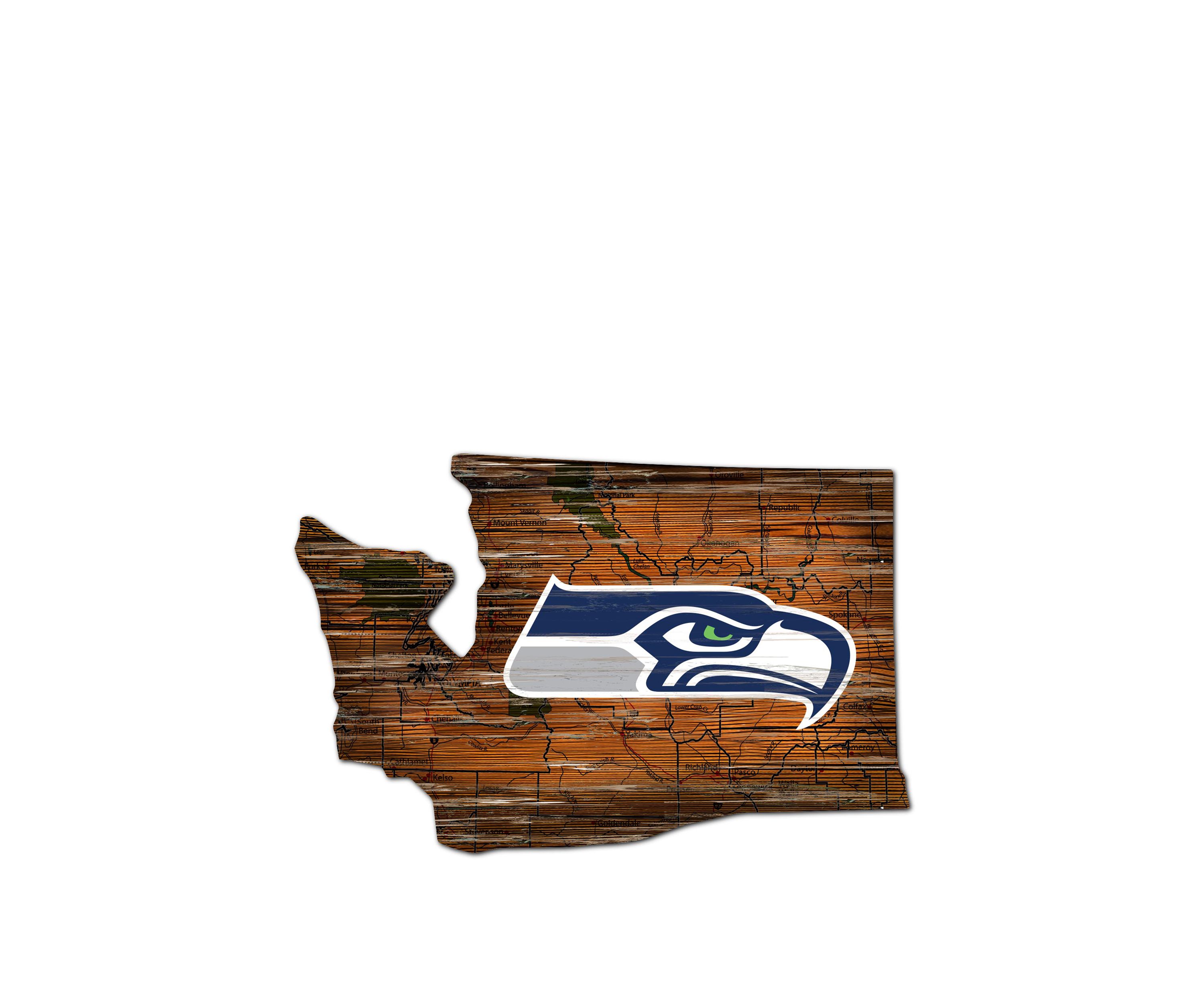 NFL Seattle Seahawks Distressed State Cutout Wall Art