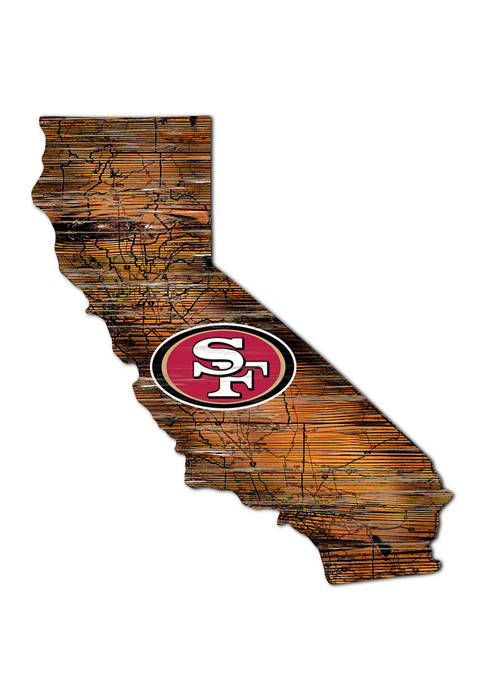 NFL San Francisco 49ers Distressed State Cutout Wall Art