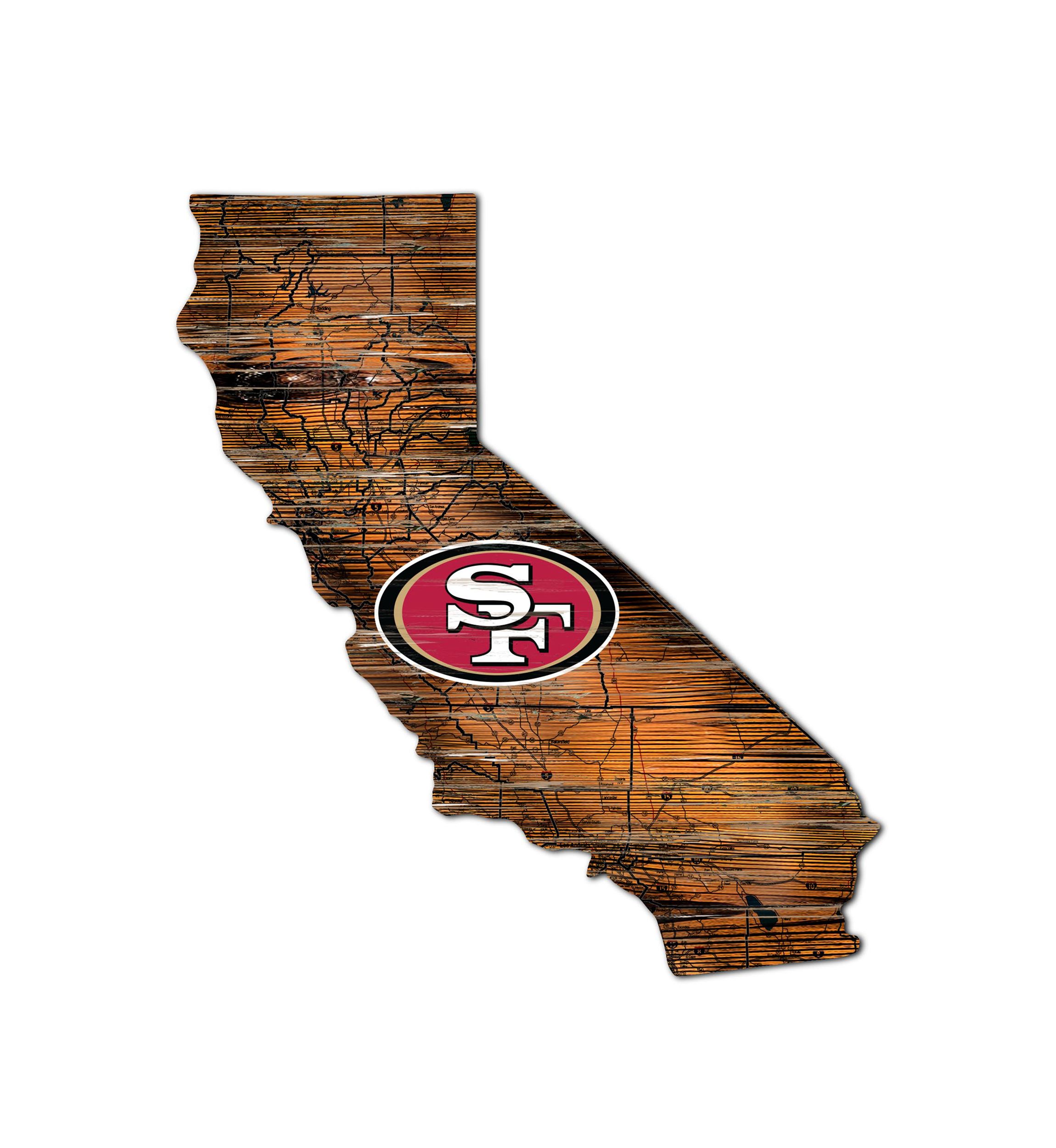NFL San Francisco 49ers Distressed State Cutout Wall Art