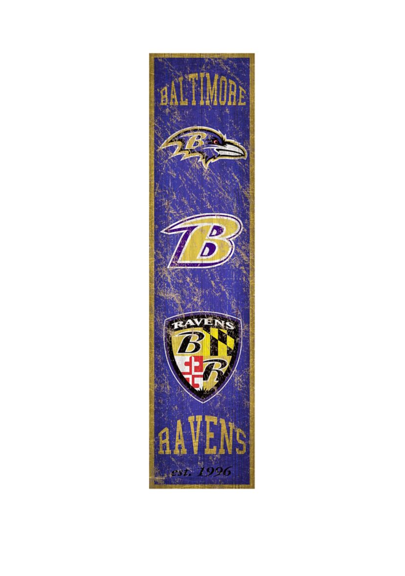 NFL Baltimore Ravens Heritage Banner Vertical 24 in x 6 in Sign