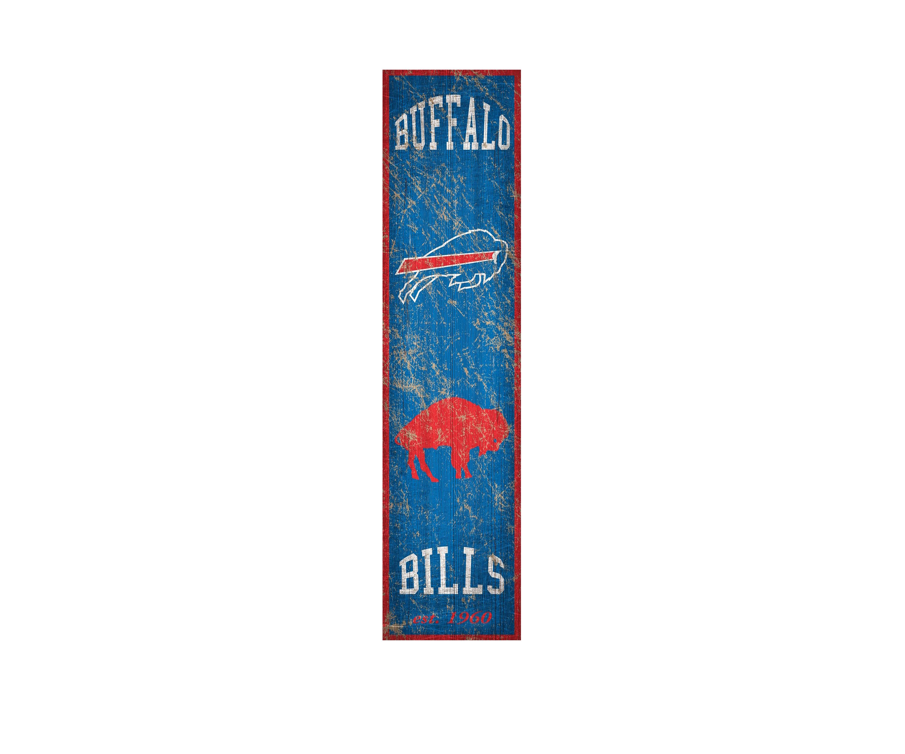 NFL Buffalo Bills 6 in x 24 in Heritage Banner Vertical Sign