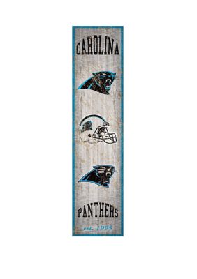Fan Creations NFL Carolina Panthers 6 in x 24 in Heritage Banner Vertical Sign, Silver