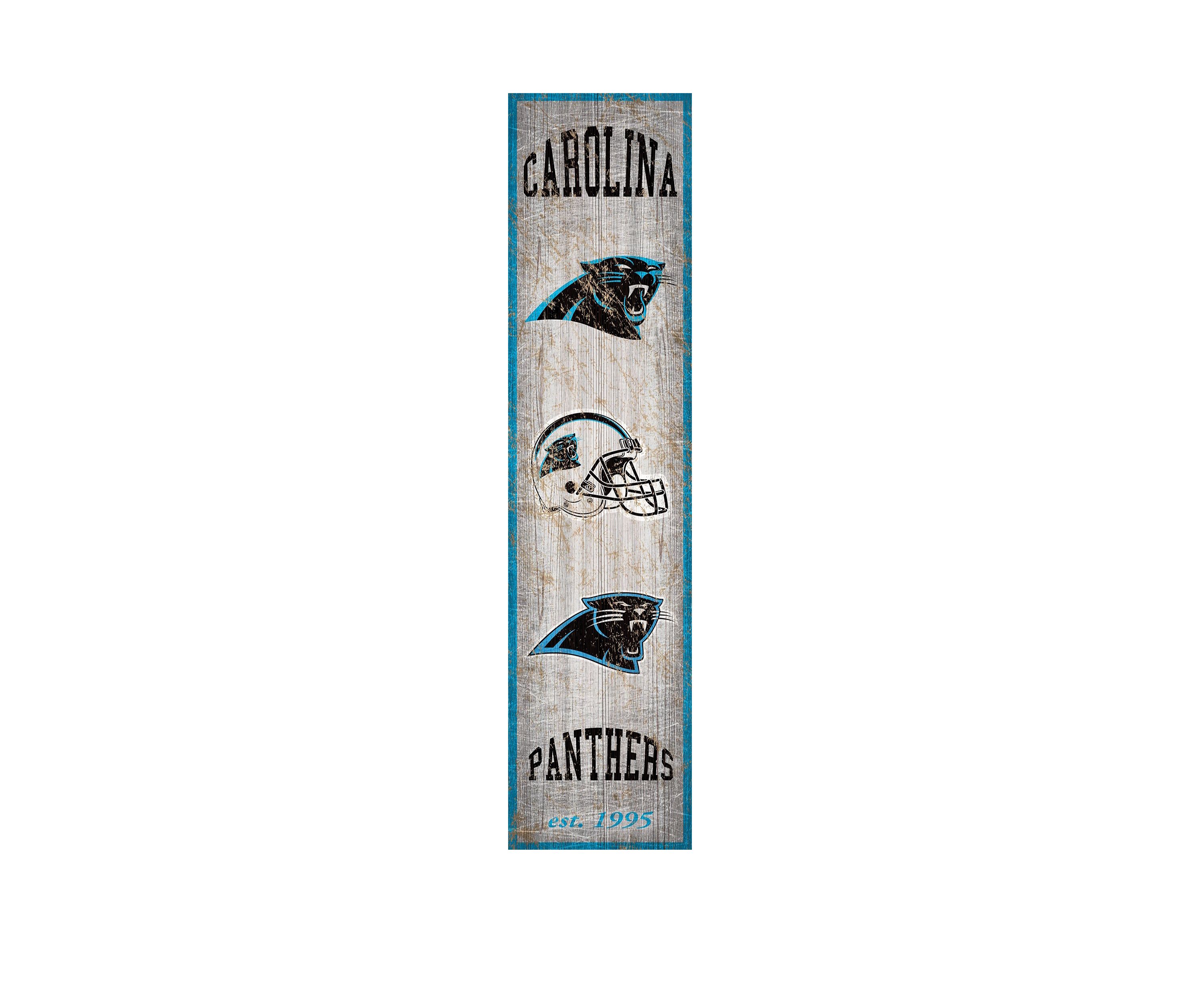 NFL Carolina Panthers 6 in x 24 in Heritage Banner Vertical Sign