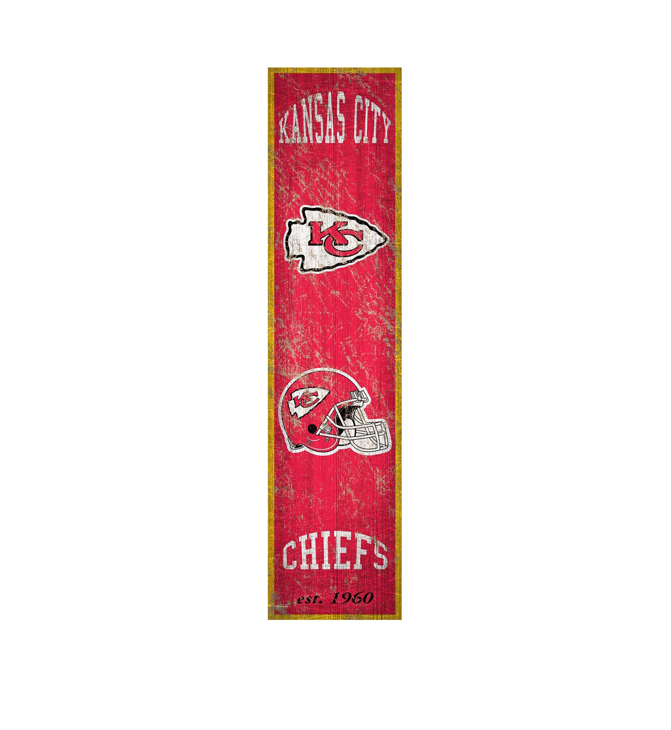 NFL Kansas City Chiefs 6 in x 24 in Vertical Heritage Banner 