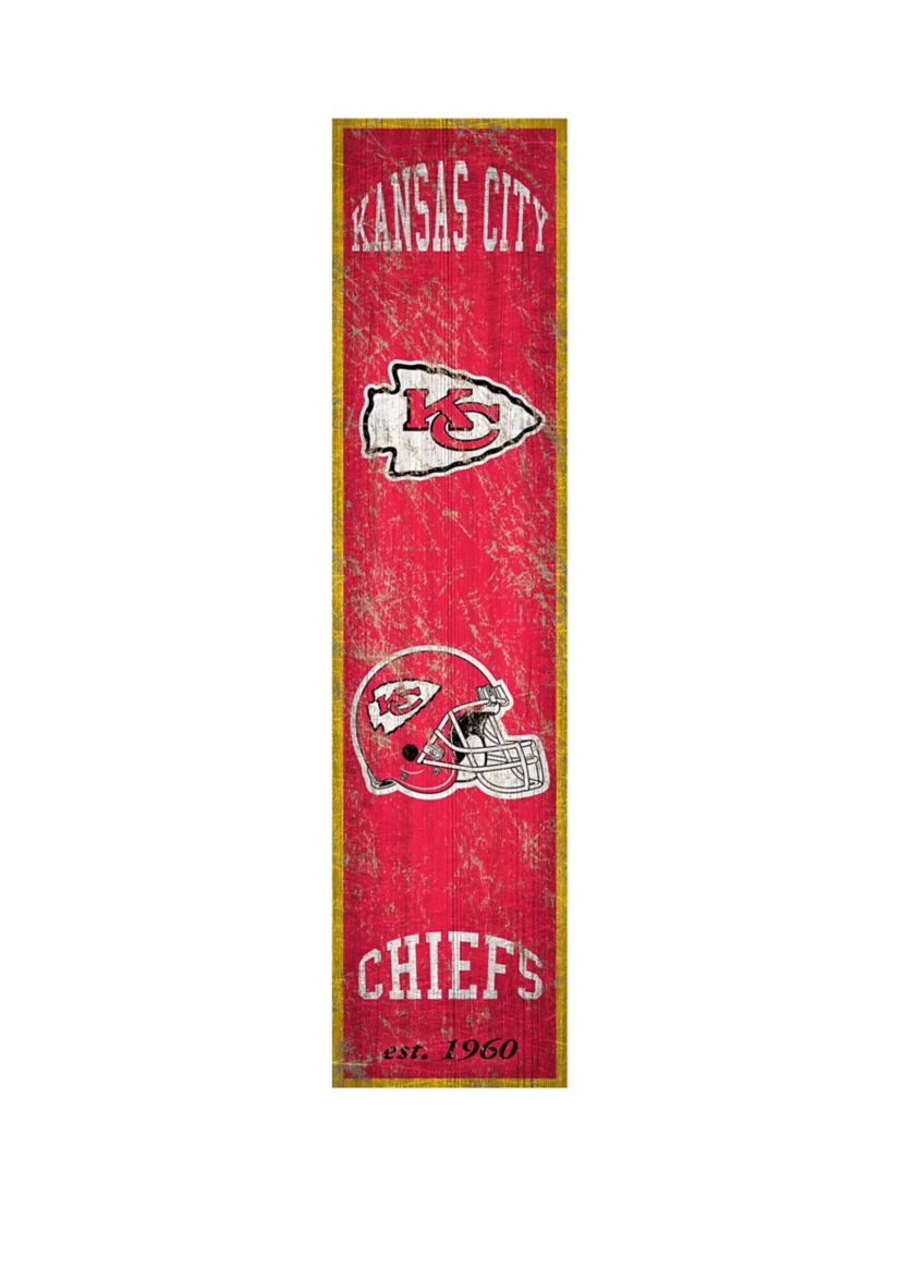 NFL Kansas City Chiefs 6 in x 24 in Vertical Heritage Banner 
