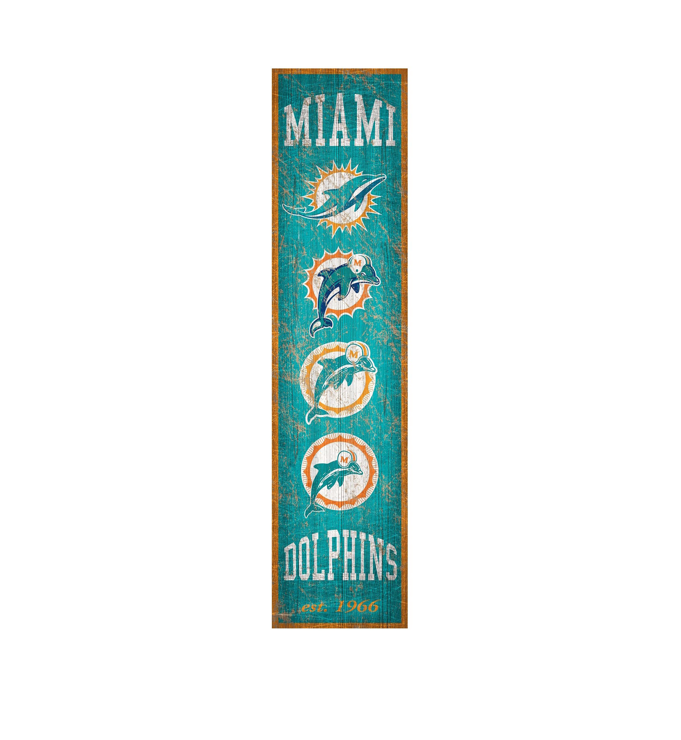 NFL Miami Dolphins 6 in x 24 in Vertical Heritage Banner 