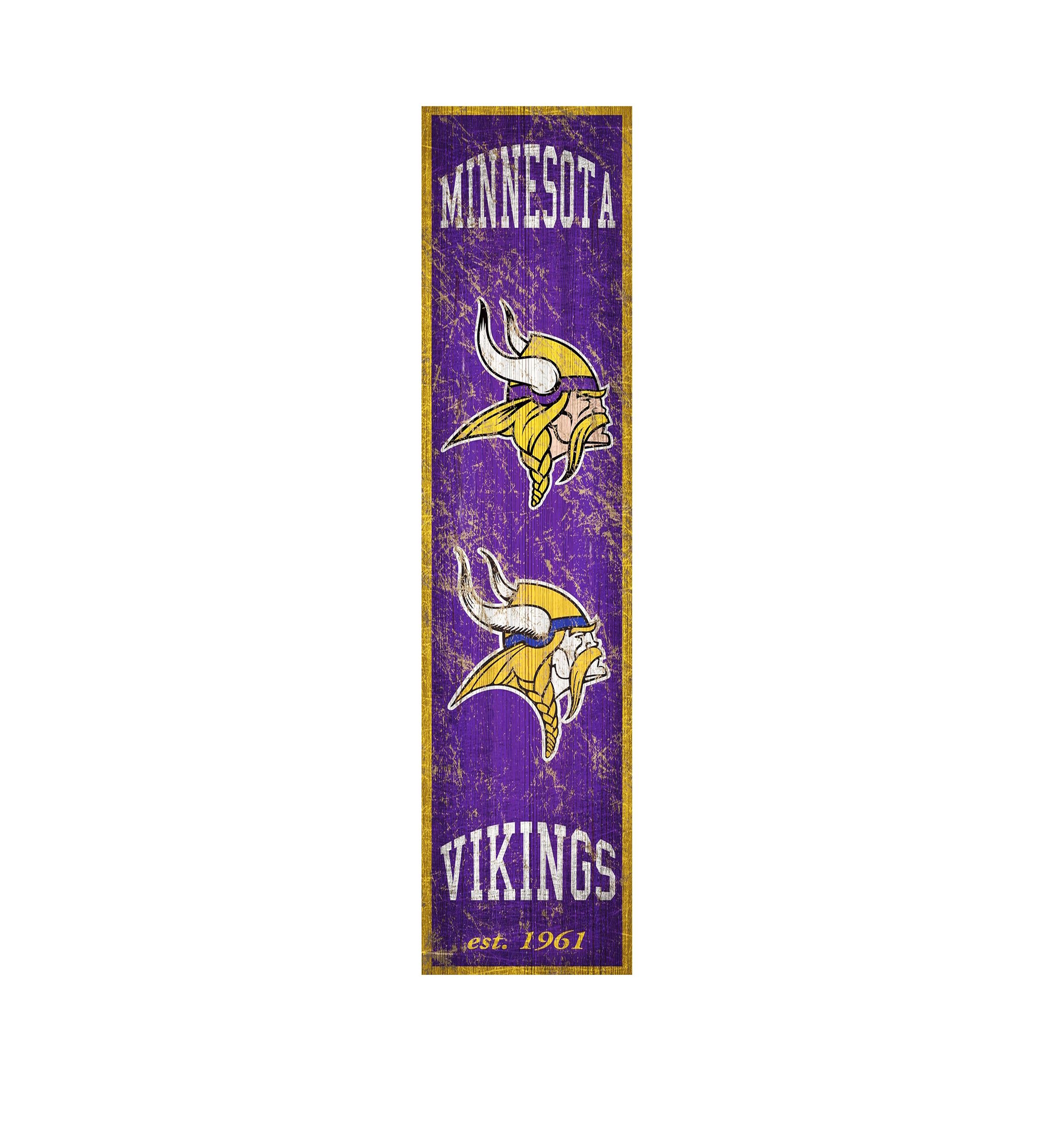 NFL Minnesota Vikings 6 in x 24 in Vertical Heritage Banner 