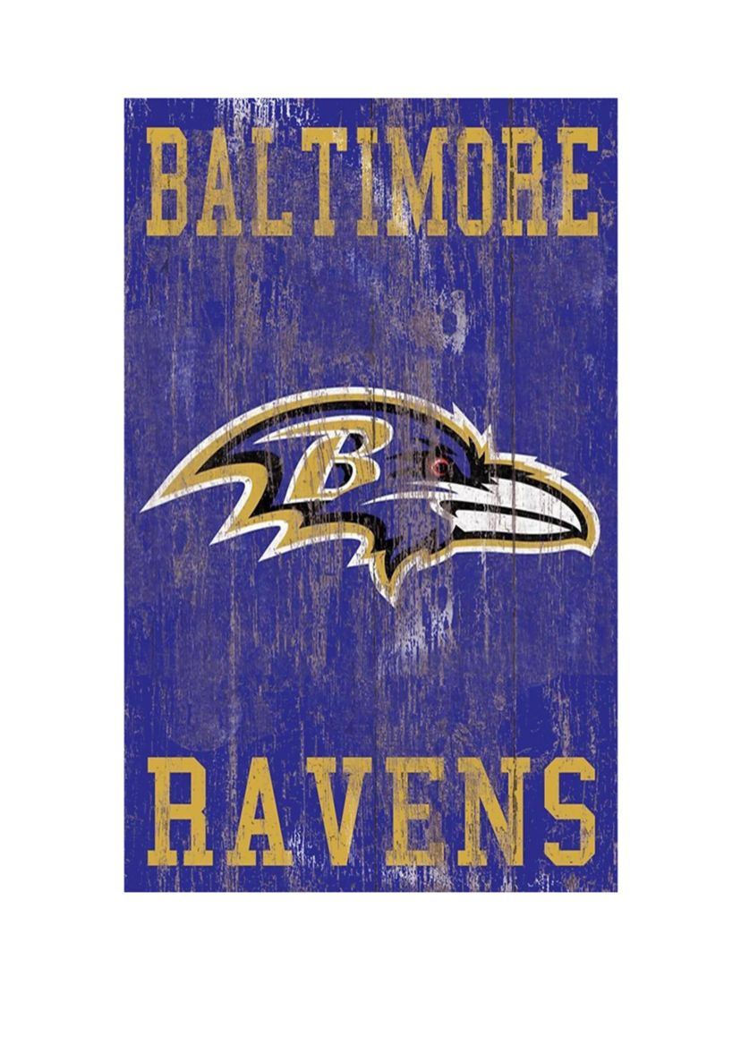 NFL Baltimore Ravens 11 in x 19 in Heritage Distressed Logo Sign