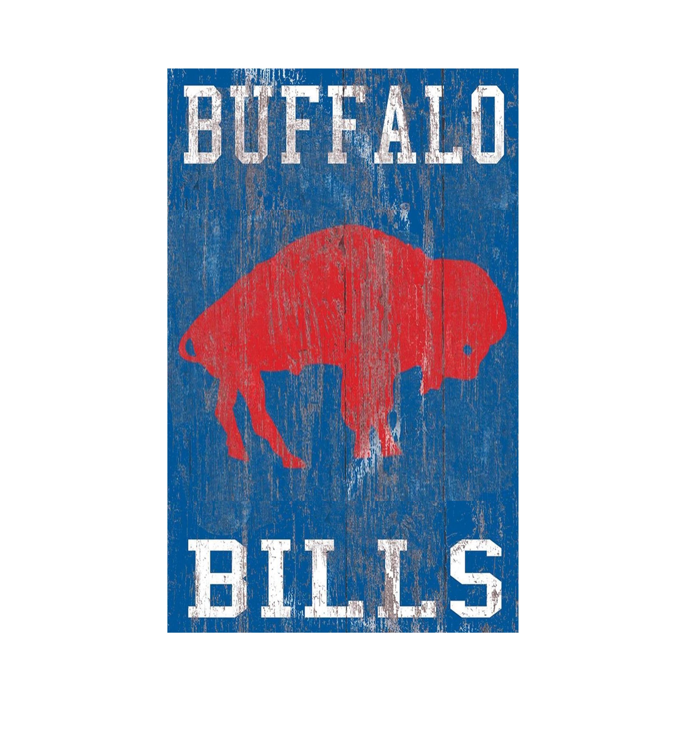 NFL Buffalo Bills 11 in x 19 in Heritage Distressed Logo Sign