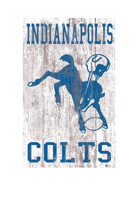 NFL Indianapolis Colts 11 in x 19 in Heritage Distressed Logo Sign