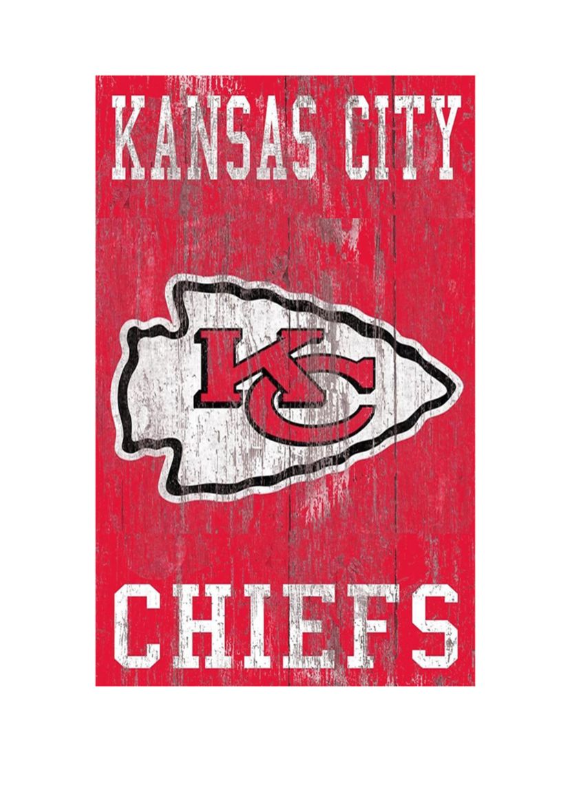 NFL Kansas City Chiefs 11 in x 19 in Heritage Distressed Logo Sign