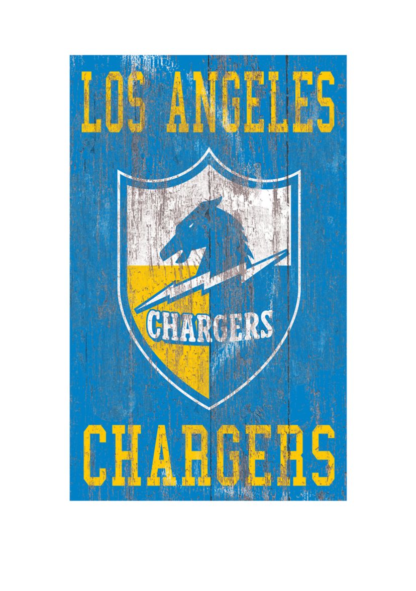 NFL Los Angeles Chargers 11 in x 19 in Heritage Distressed Logo Sign