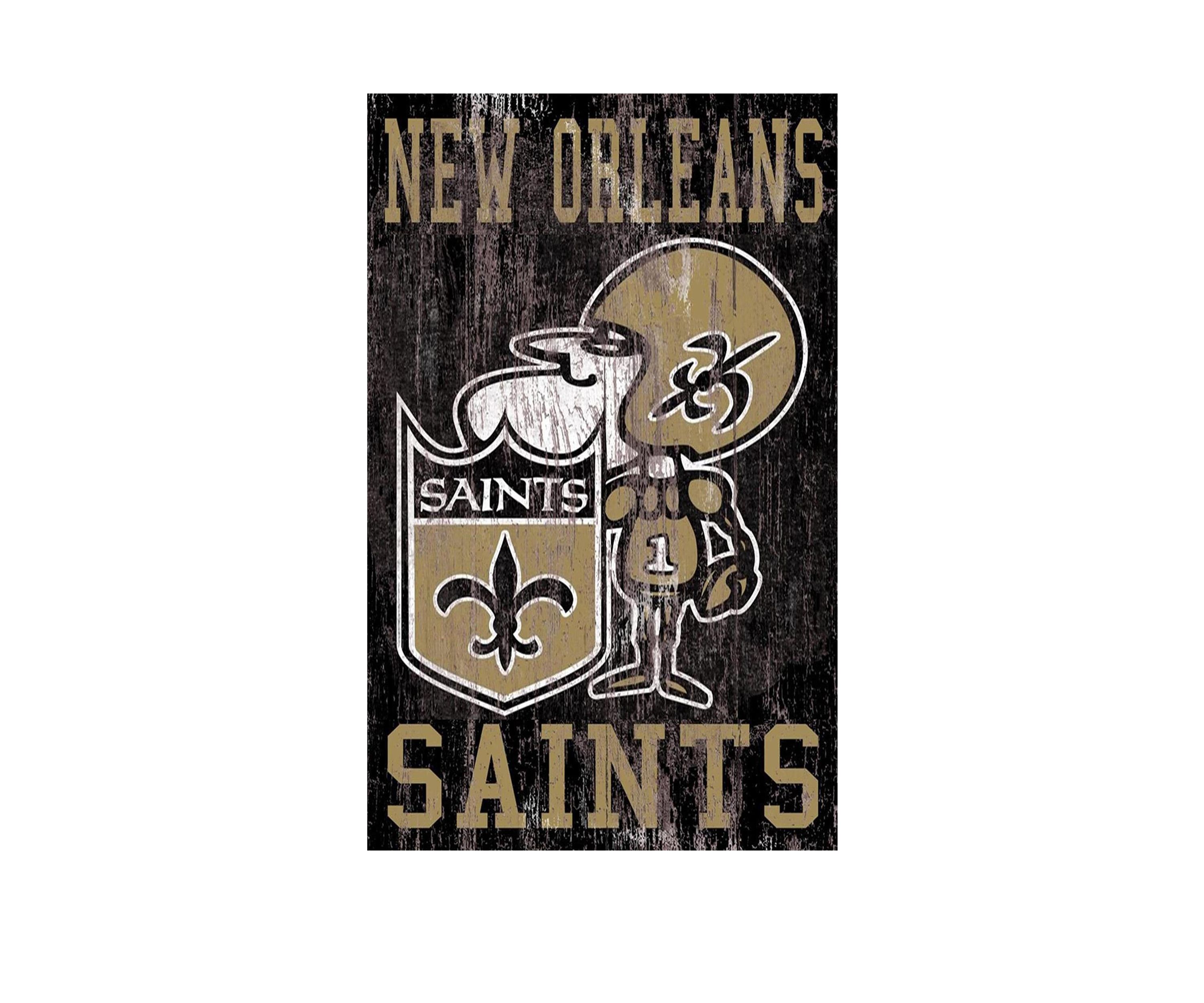 NFL New Orleans Saints 11 in x 19 in Heritage Distressed Logo Sign