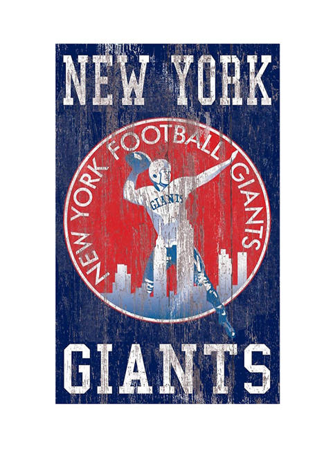 NFL New York Giants 11 in x 19 in Heritage Distressed Logo Sign