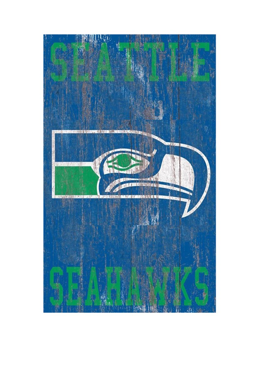 NFL Seattle Seahawks 11 in x 19 in Heritage Distressed Logo Sign